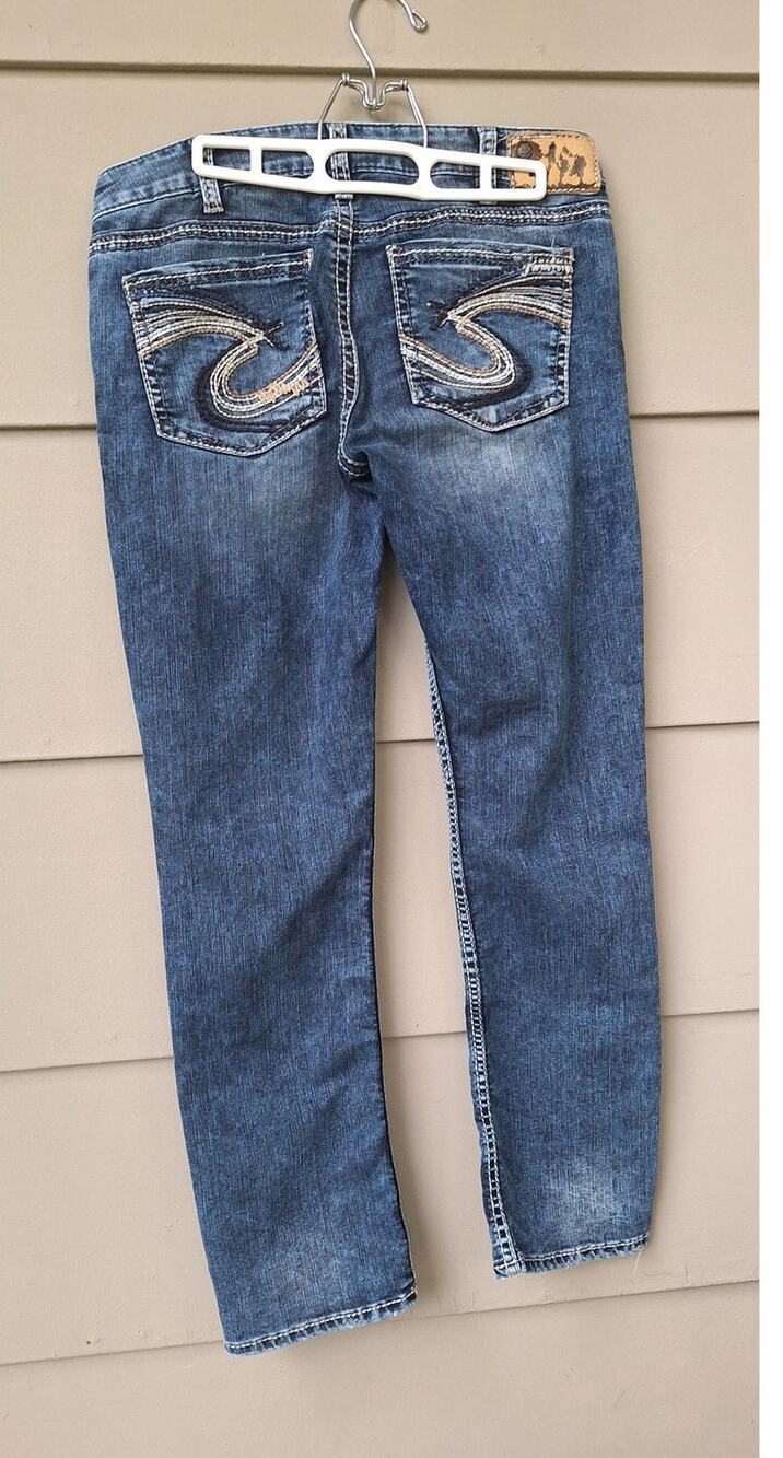 Silver Jeans Women Berkley Low Rise Y2K Western Straight Faded Size 31x29" (12)